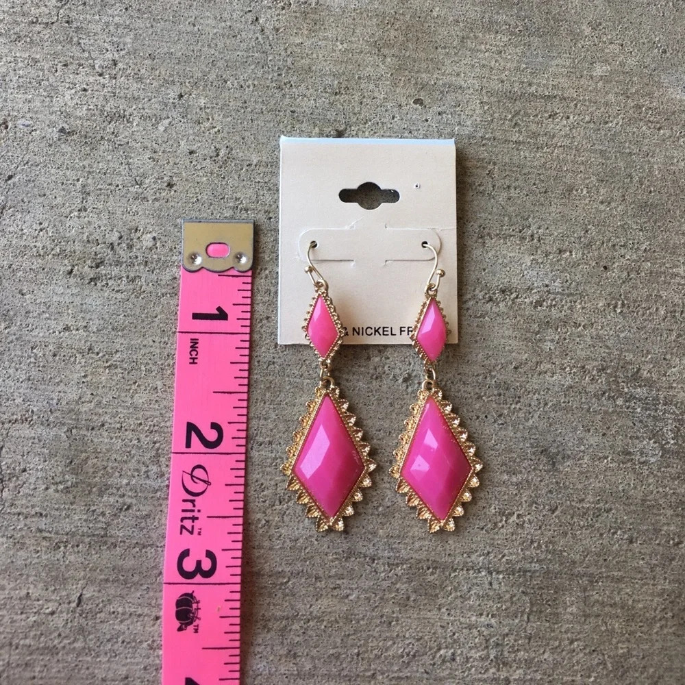 pink and gold earrings - Picture 2 of 2